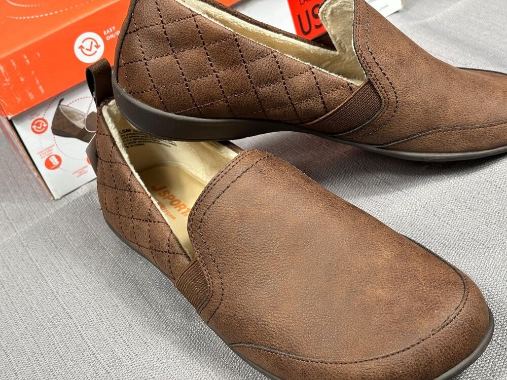 J Sport Lisa Casual Slip On Memory Foam Shoes Womens Size Size 6.5 Brown NEW